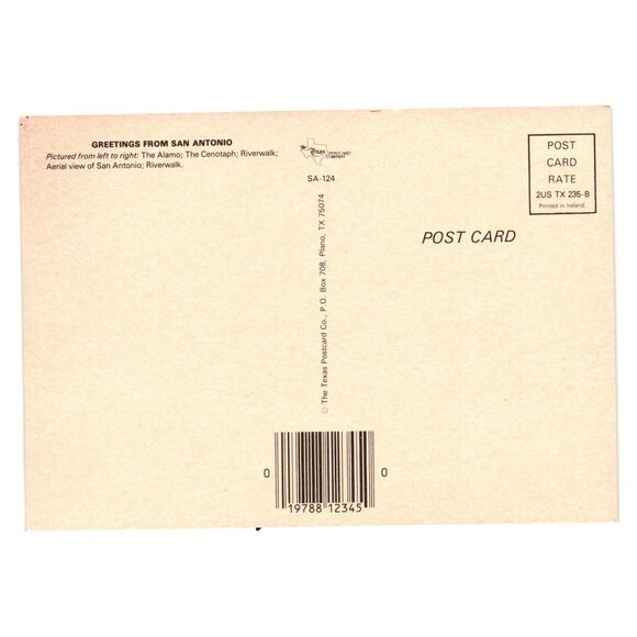 Vintage San Antonio Postcard The Alamo Riverwalk Aerial View Texas Vacation Road - Picture 2 of 2